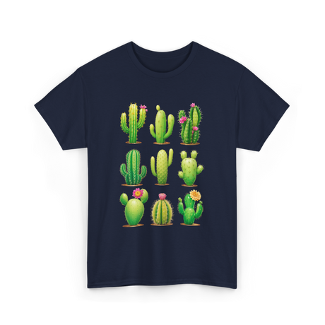 Cactus Plants Cactus Greenery T-Shirt - Navy