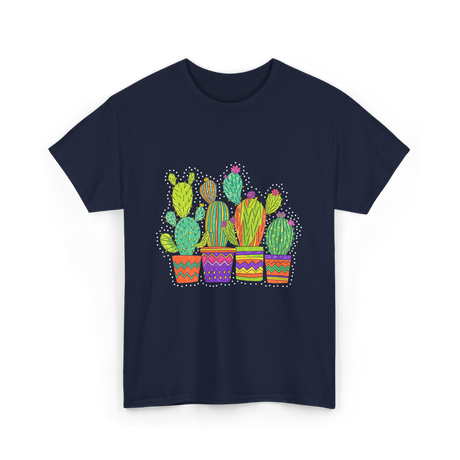 Cactus Pots Gardening Cactus T-Shirt - Navy