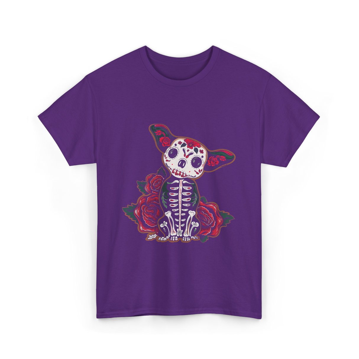 Calavera Chihuahua Skull Art T-Shirt - Purple