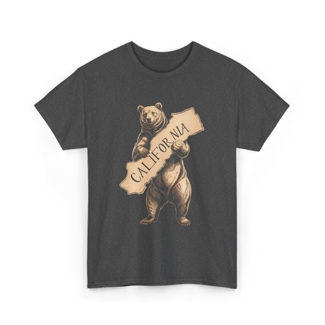 California Bear Art Retro Vintage T-Shirt - Dark Heather