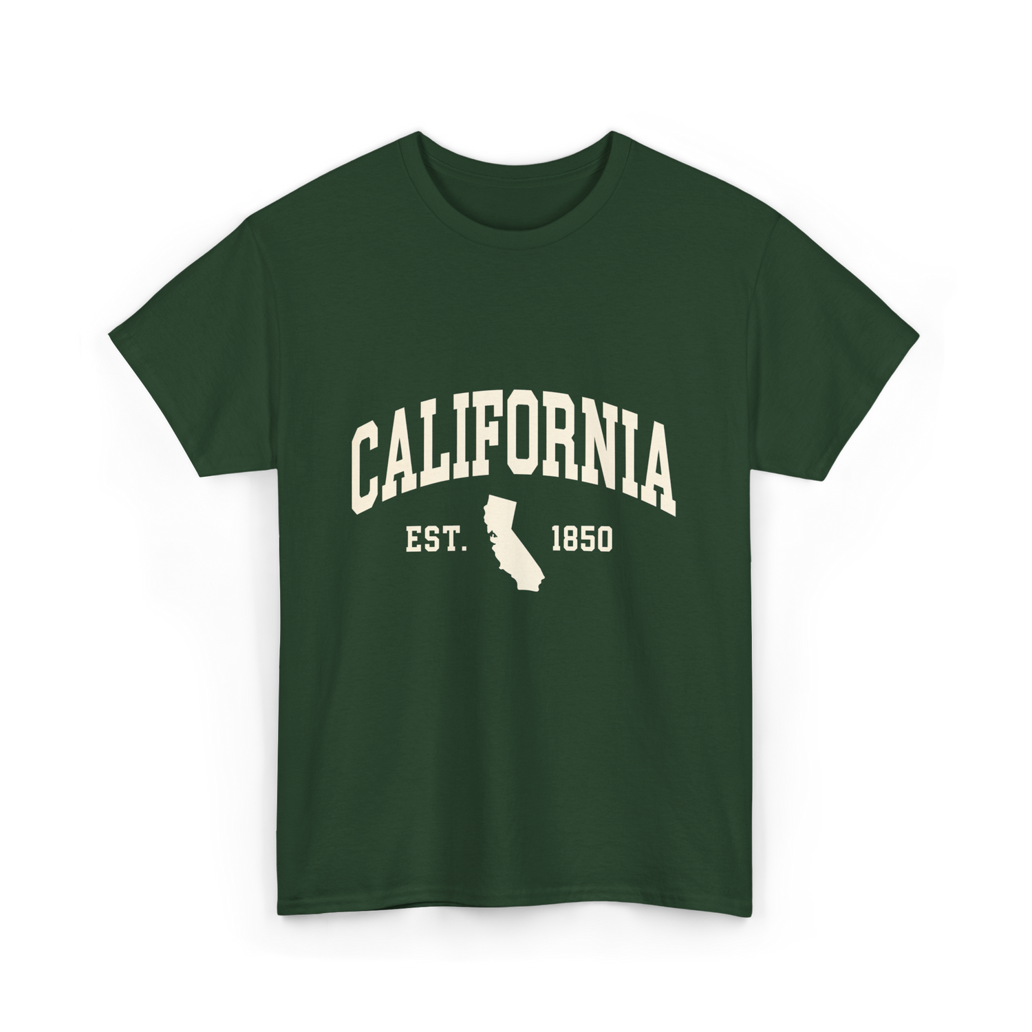 California Est 1850 California T-Shirt - Forest Green