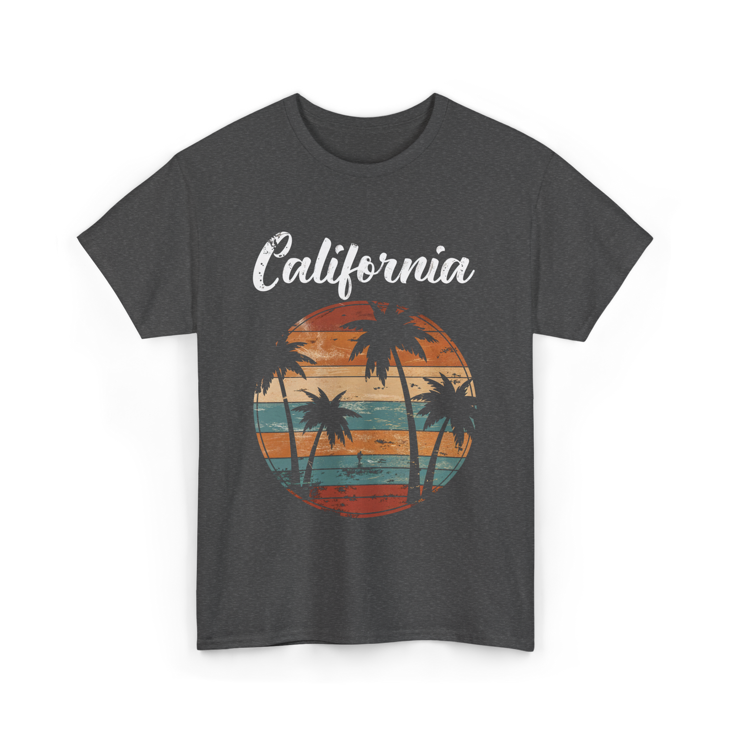 California Palm Trees Nature T-Shirt - Dark Heather