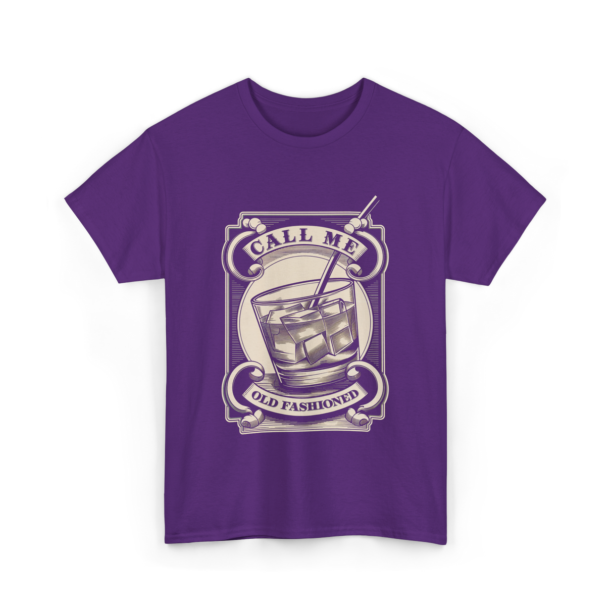 Call Me Old Fashioned Cocktail T-Shirt - Purple