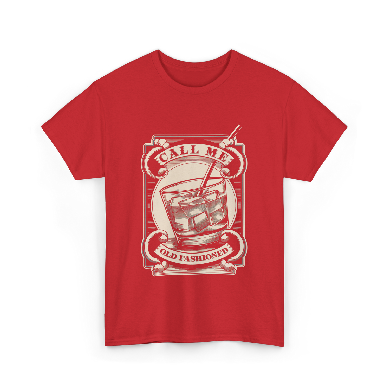 Call Me Old Fashioned Cocktail T-Shirt - Red
