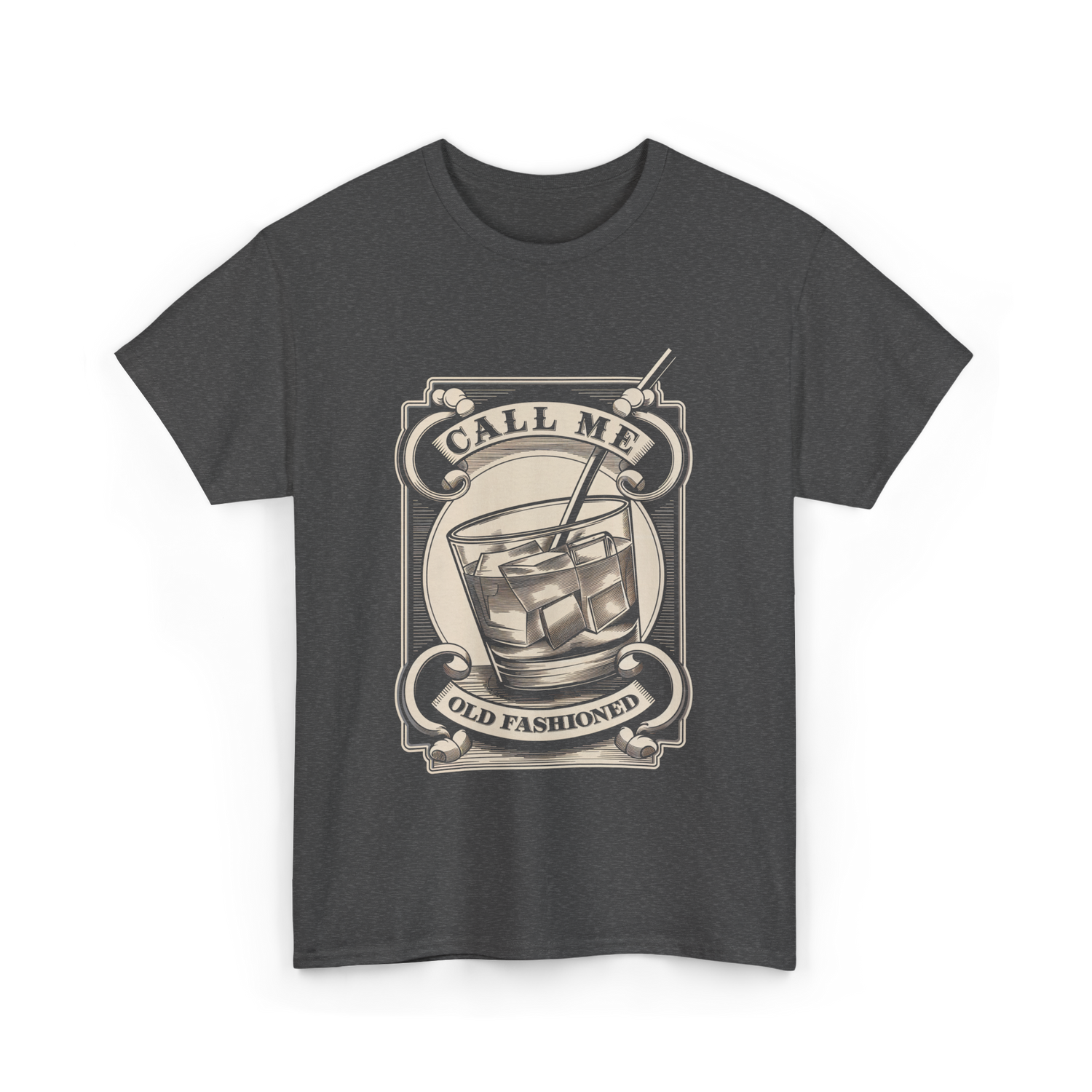 Call Me Old Fashioned Cocktail T-Shirt - Dark Heather