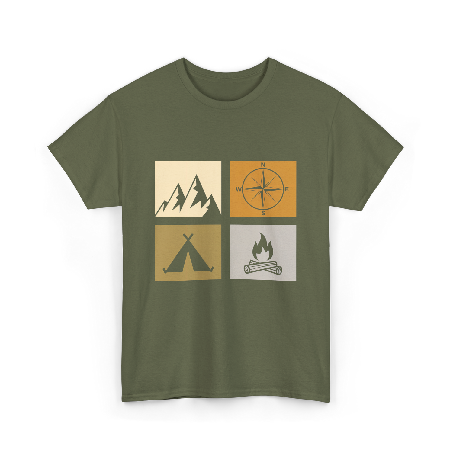 Camping T-Shirt - Military Green