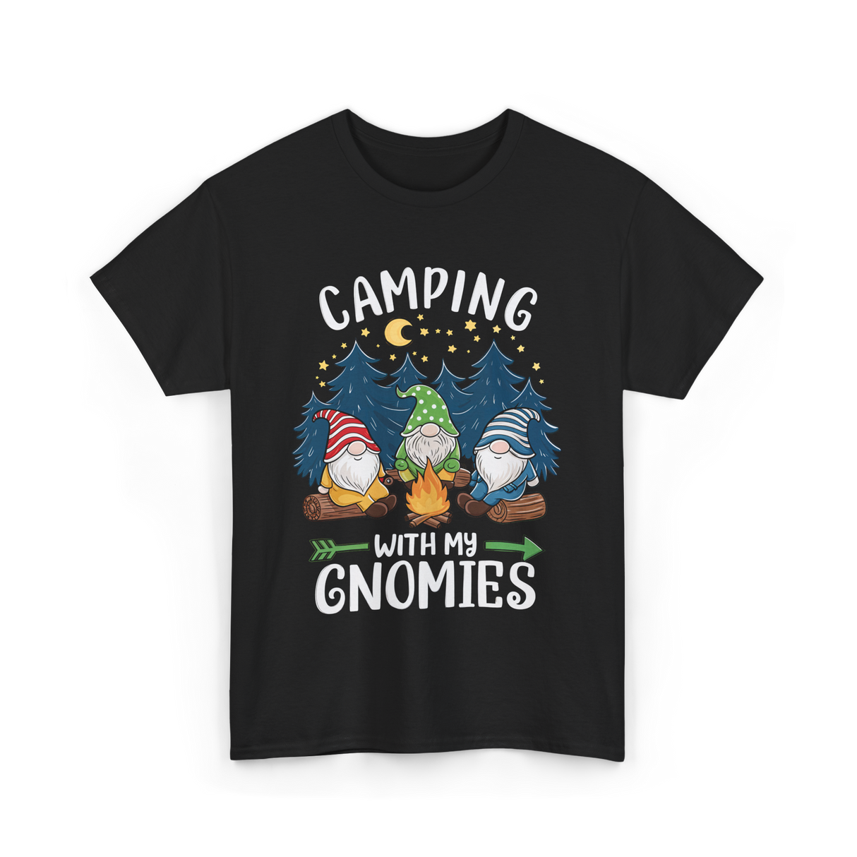 Camping with My Gnomies Gnome Adventure T-Shirt - Black