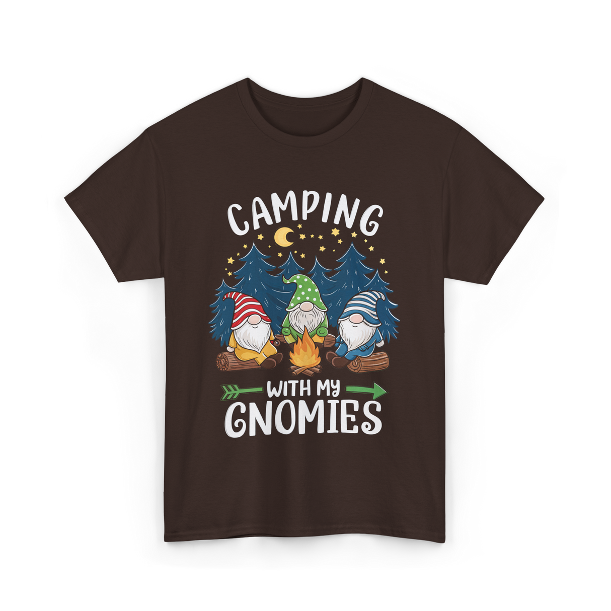 Camping with My Gnomies Gnome Adventure T-Shirt - Dark Chocolate