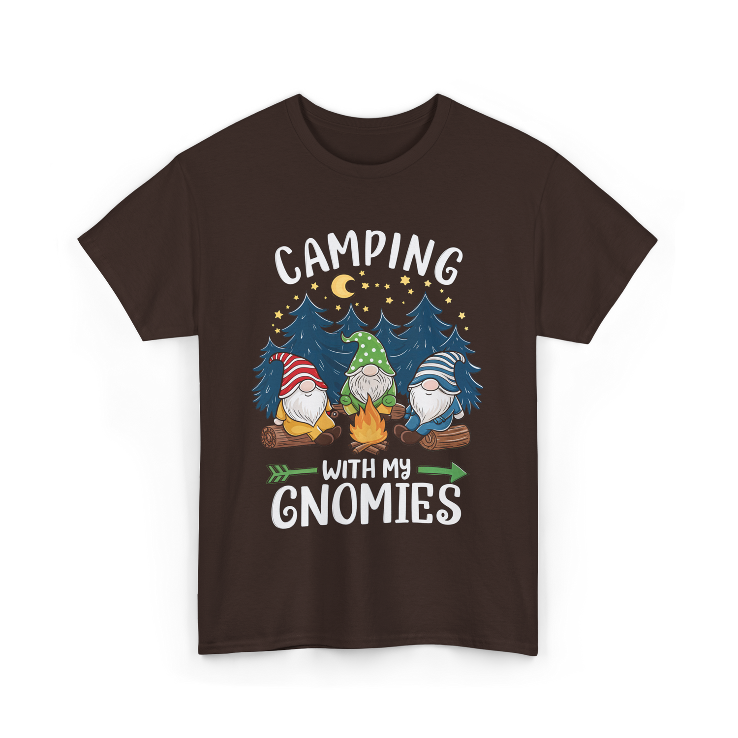 Camping with My Gnomies Gnome Adventure T-Shirt - Dark Chocolate