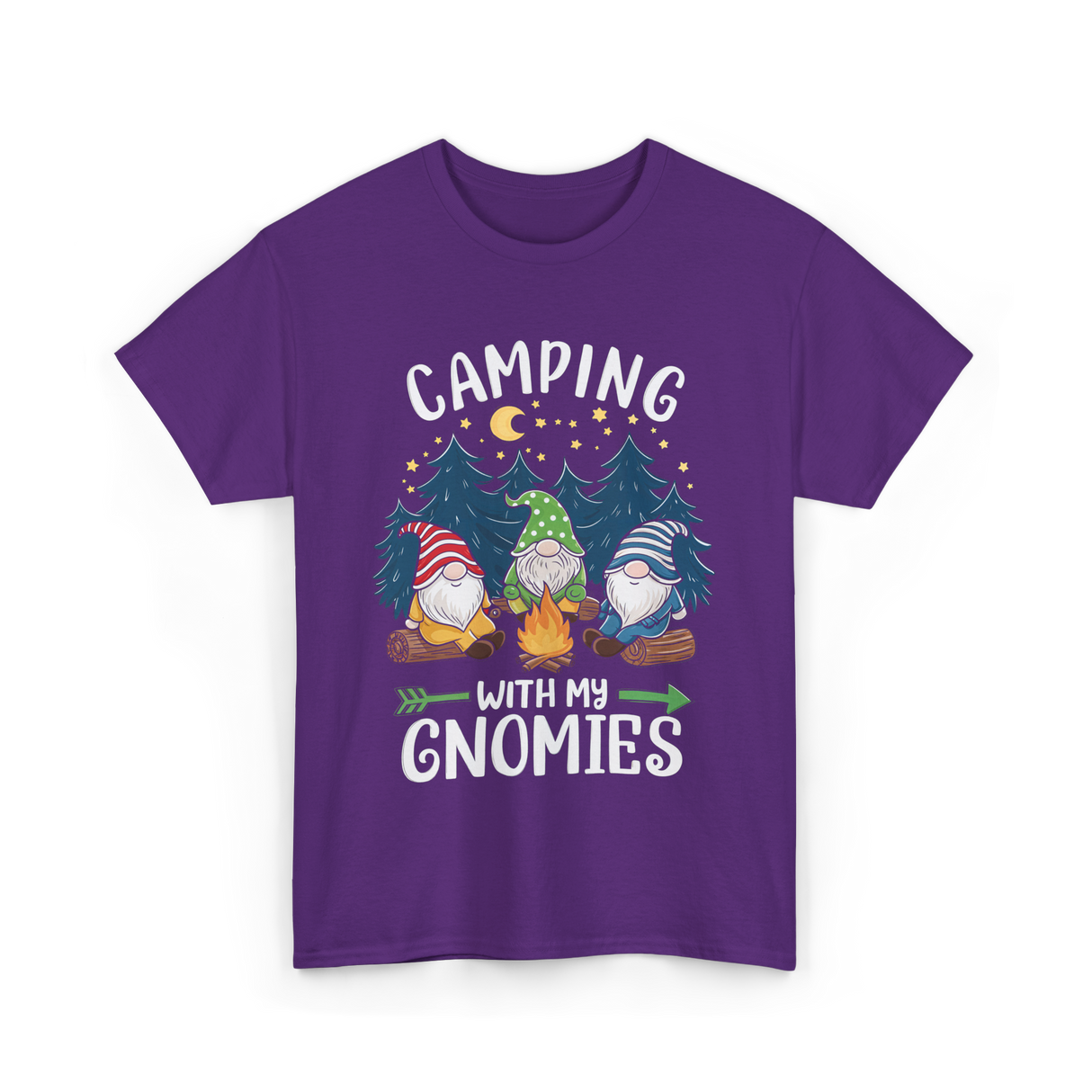Camping with My Gnomies Gnome Adventure T-Shirt - Purple
