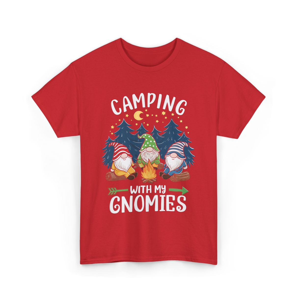 Camping with My Gnomies Gnome Adventure T-Shirt - Red