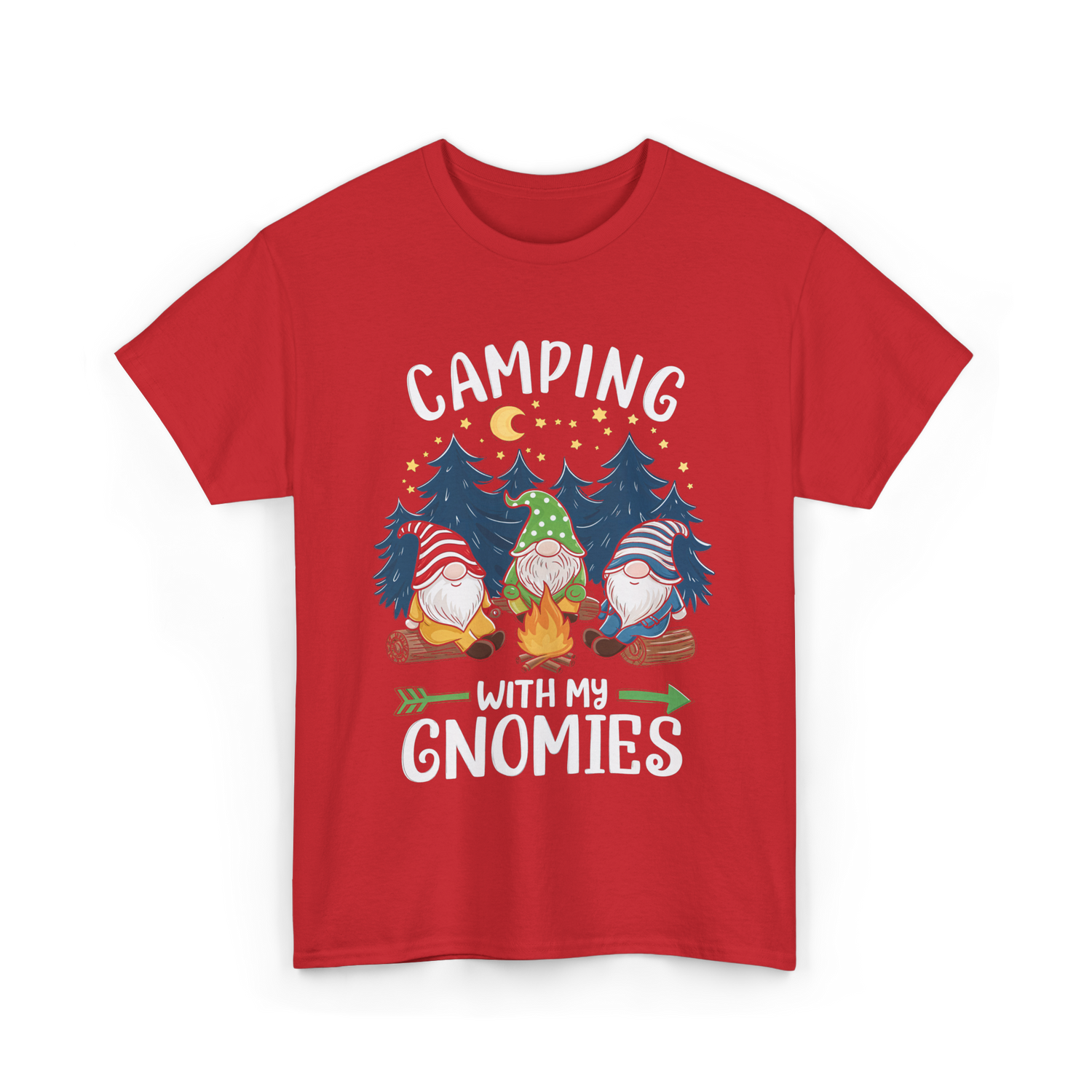 Camping with My Gnomies Gnome Adventure T-Shirt - Red