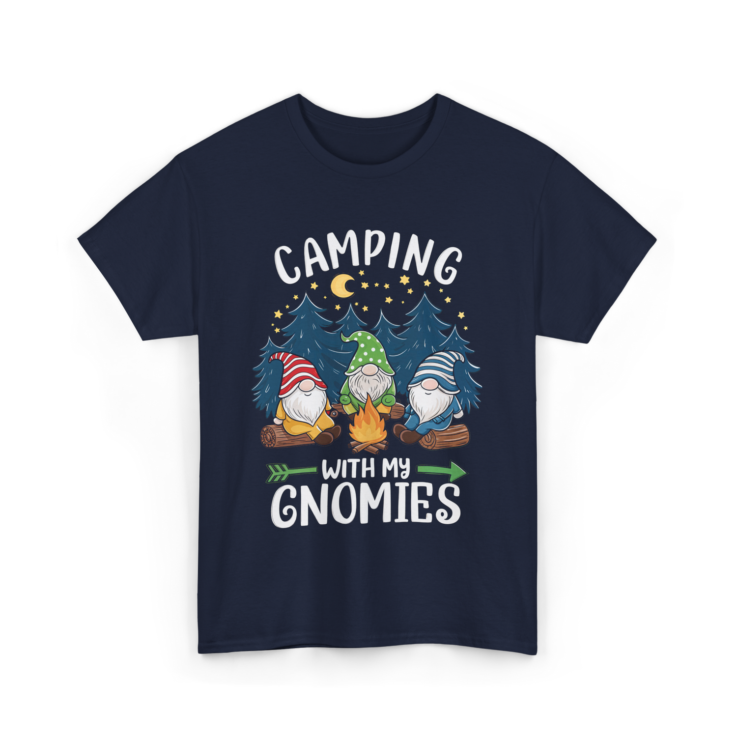 Camping with My Gnomies Gnome Adventure T-Shirt - Navy
