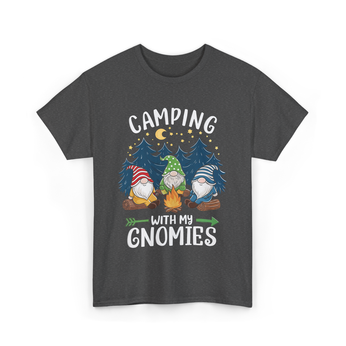 Camping with My Gnomies Gnome Adventure T-Shirt - Dark Heather