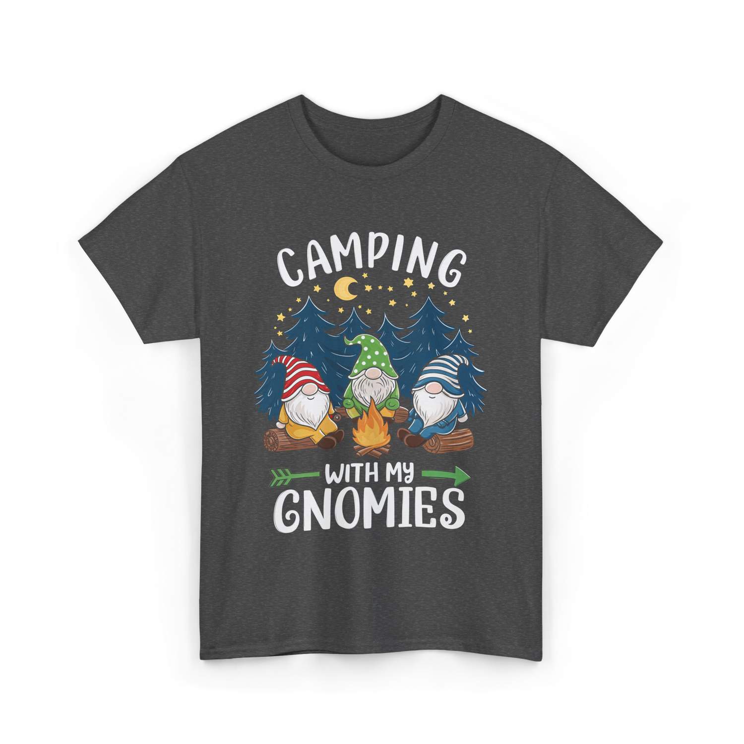 Camping with My Gnomies Gnome Adventure T-Shirt - Dark Heather