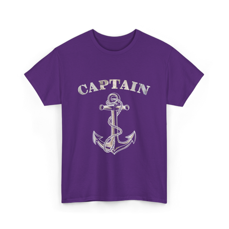 Captain Anchor Nautical Sailing T-Shirt - Purple