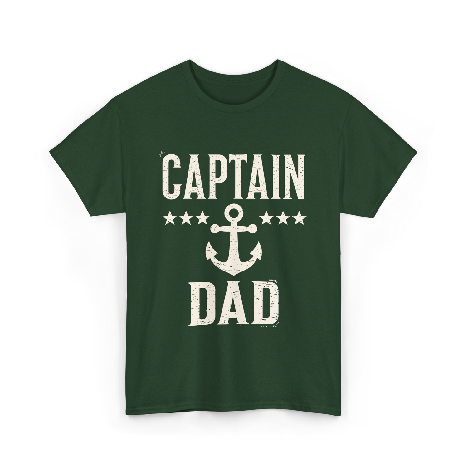 Captain Dad Anchor Boating T-Shirt - Forest Green
