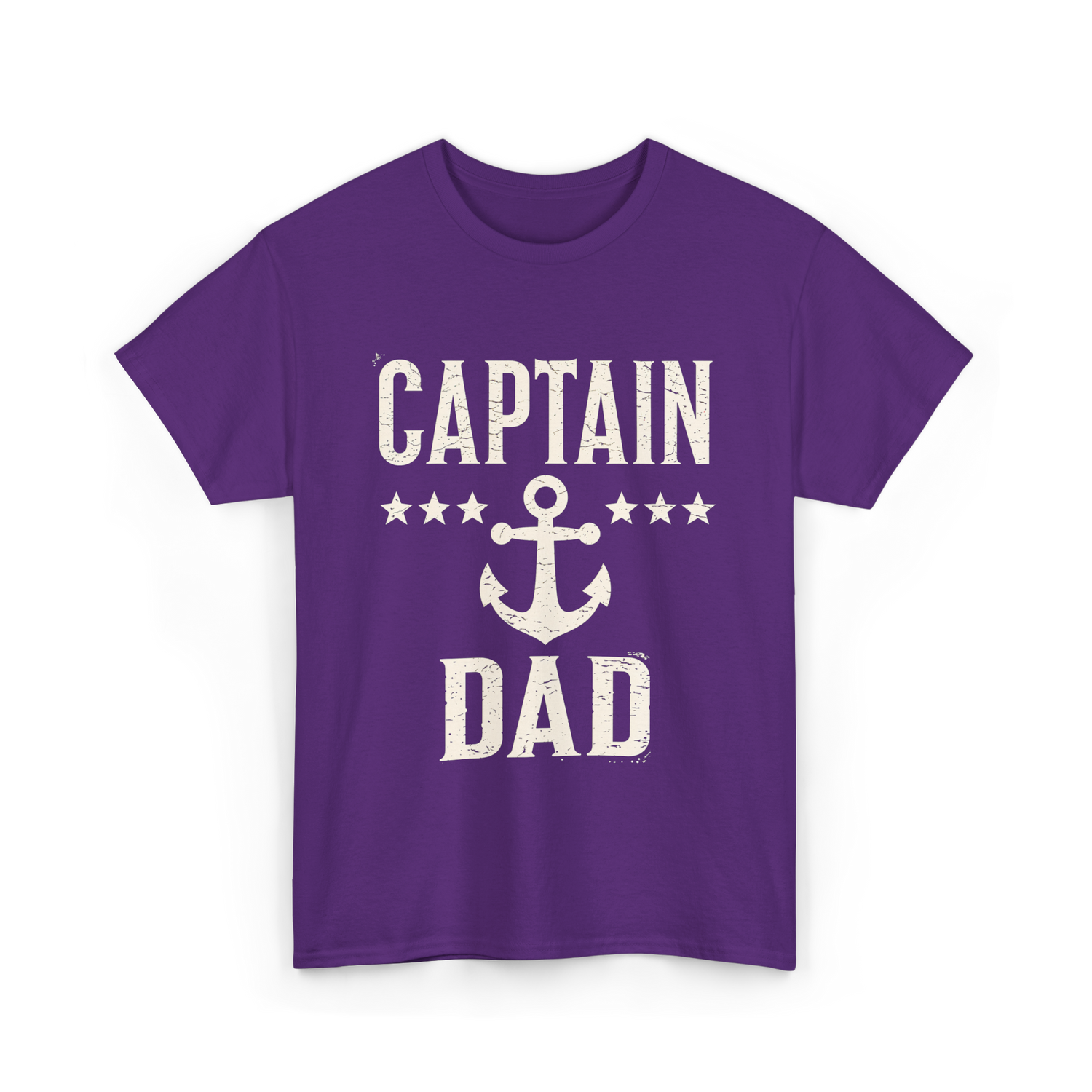 Captain Dad Anchor Boating T-Shirt - Purple