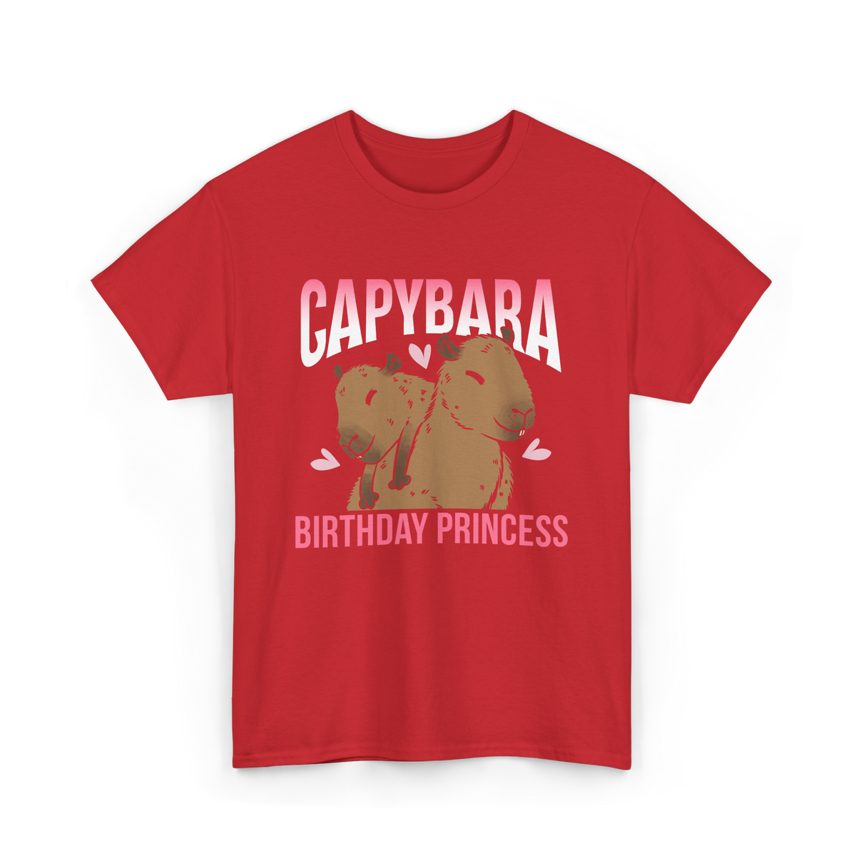 Capybara Birthday Princess Animal T-Shirt - Red