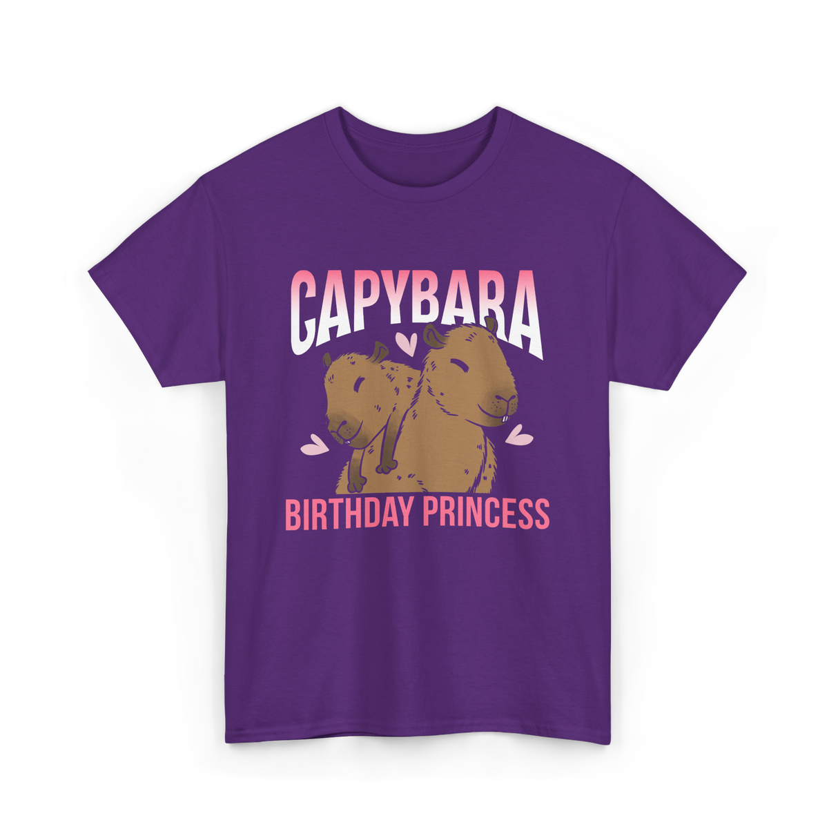 Capybara Birthday Princess Animal T-Shirt - Purple