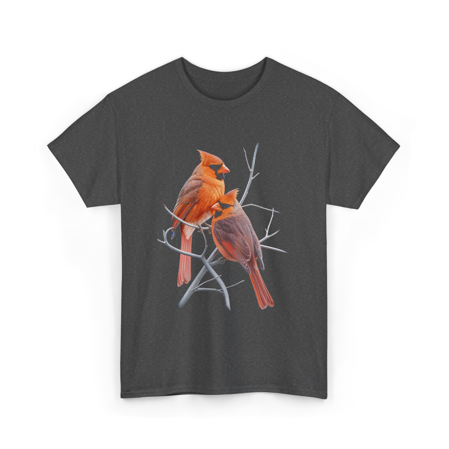 Cardinals Birds Wildlife Nature T-Shirt - Dark Heather