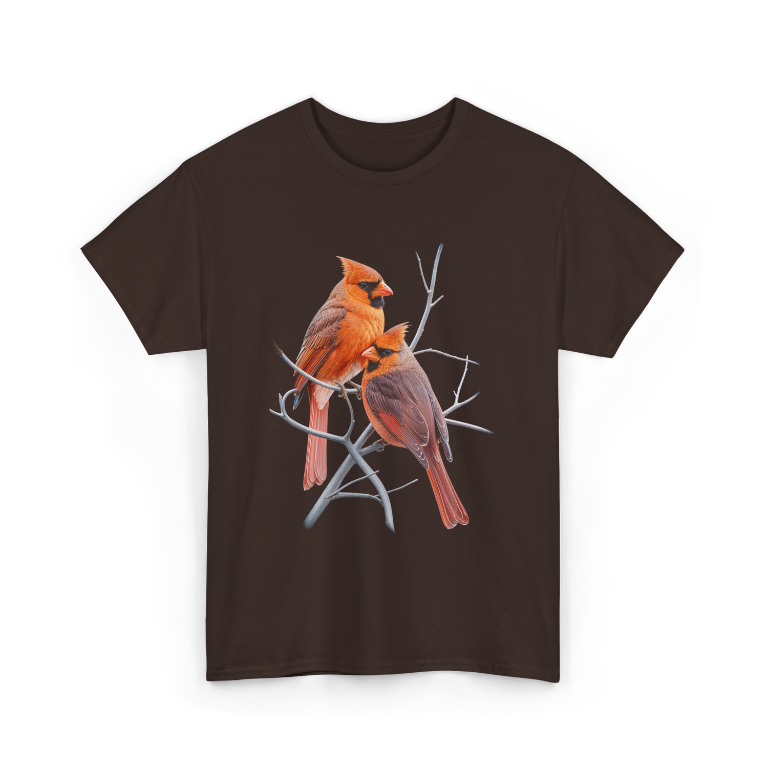 Cardinals Birds Wildlife Nature T-Shirt - Dark Chocolate