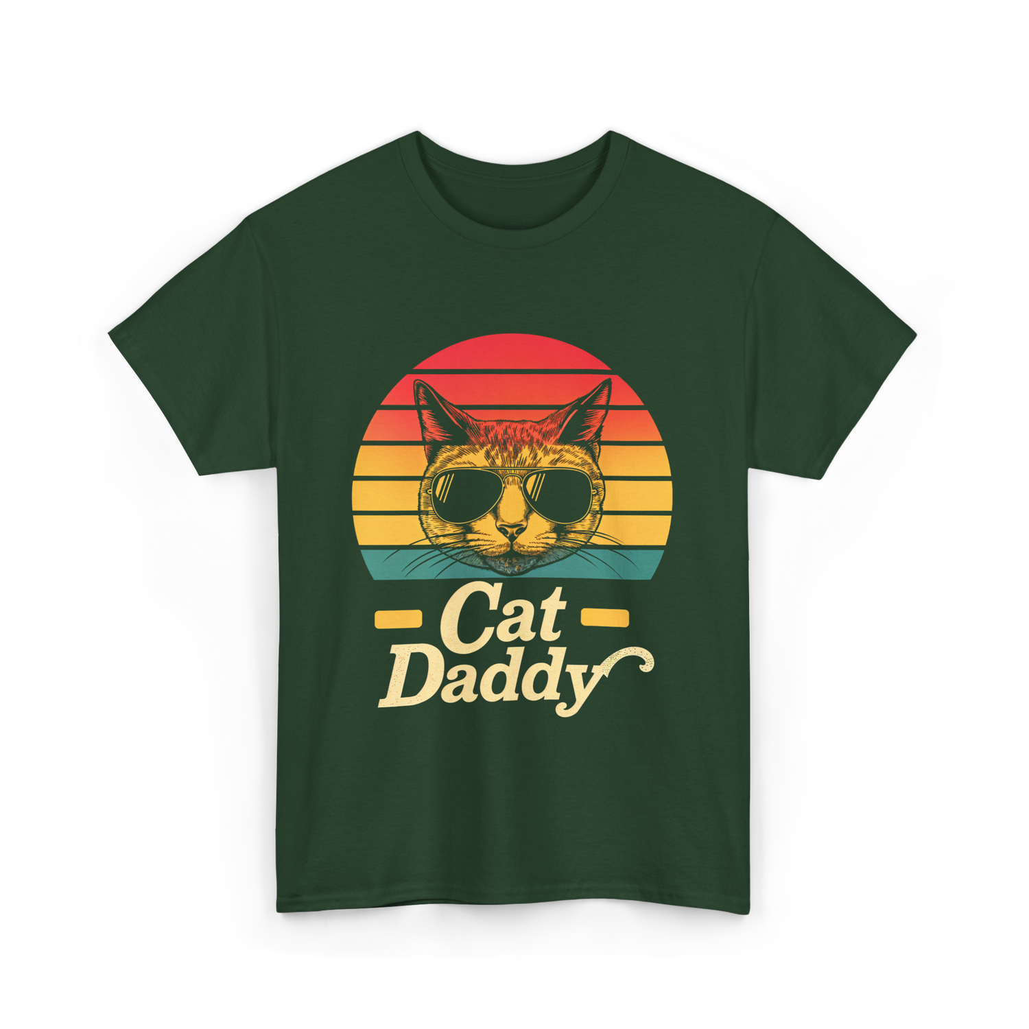 Cat Daddy Cat Lover T-Shirt - Forest Green