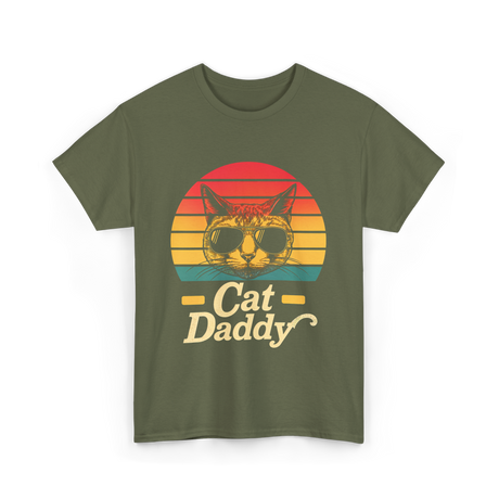 Cat Daddy Cat Lover T-Shirt - Military Green