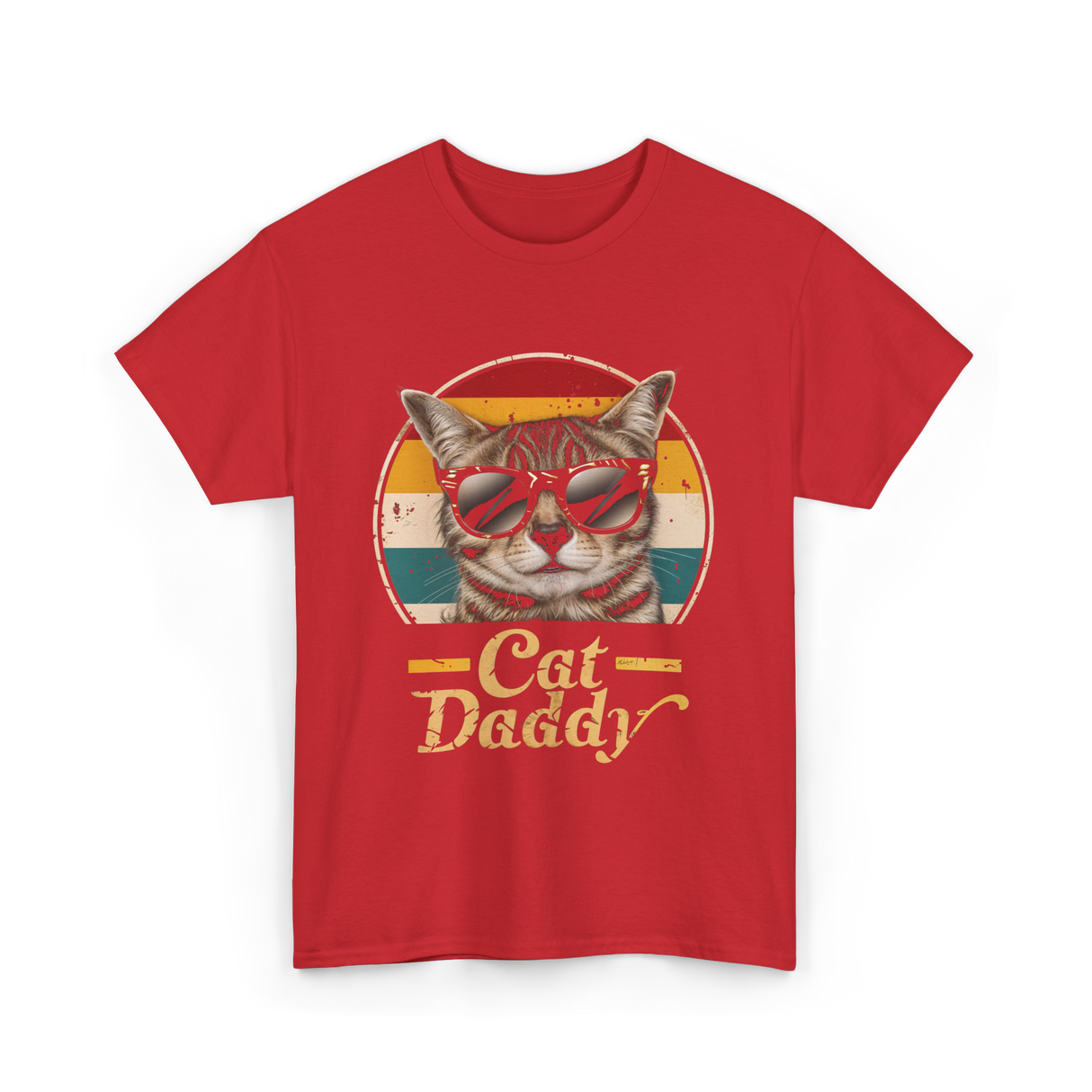 Cat Daddy Cat T-Shirt - Red