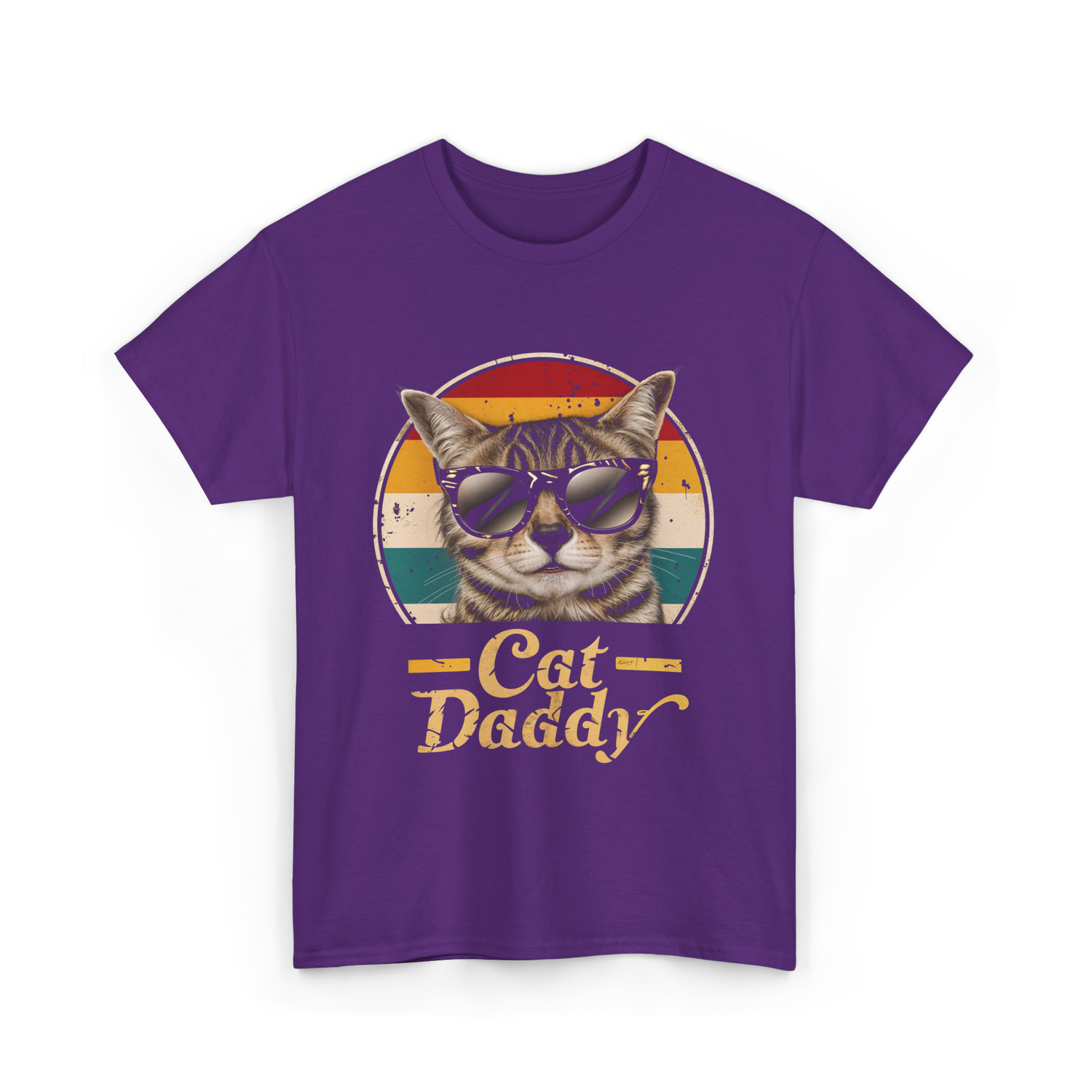 Cat Daddy Cat T-Shirt - Purple