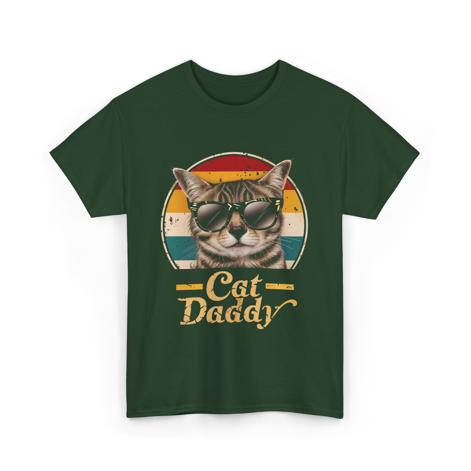 Cat Daddy Cat T-Shirt - Forest Green