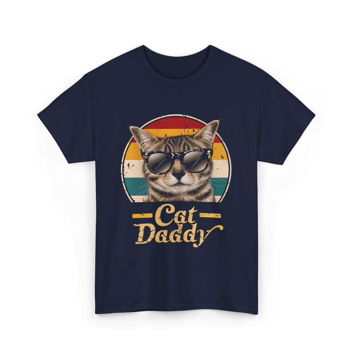 Cat Daddy Cat T-Shirt - Navy