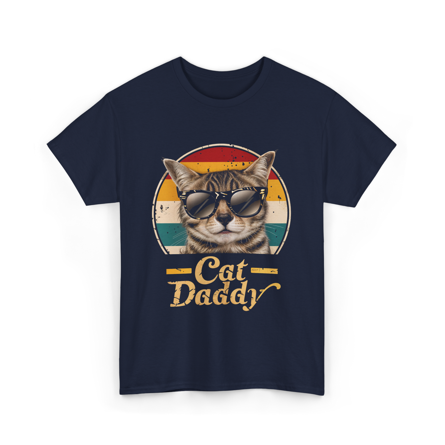 Cat Daddy Cat T-Shirt - Navy