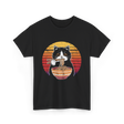 Cat Eating Noodles Cat Kawaii T-Shirt - Black
