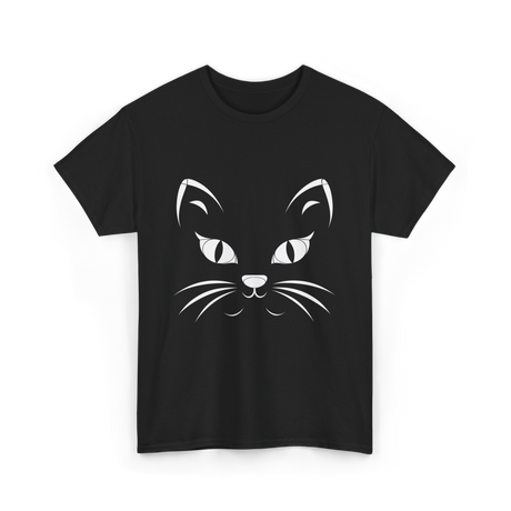 Cat Face Black Cat T-Shirt - Black