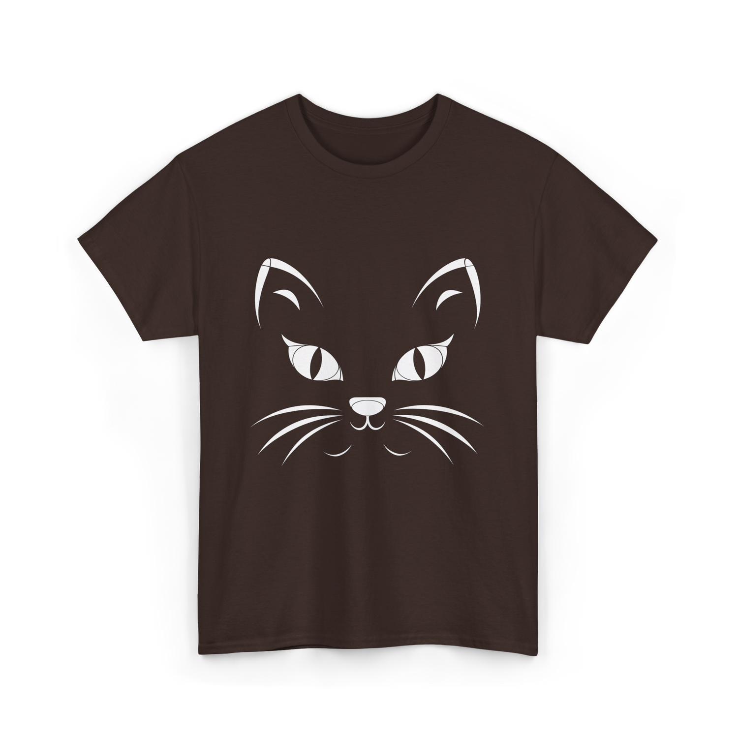 Cat Face Black Cat T-Shirt - Dark Chocolate