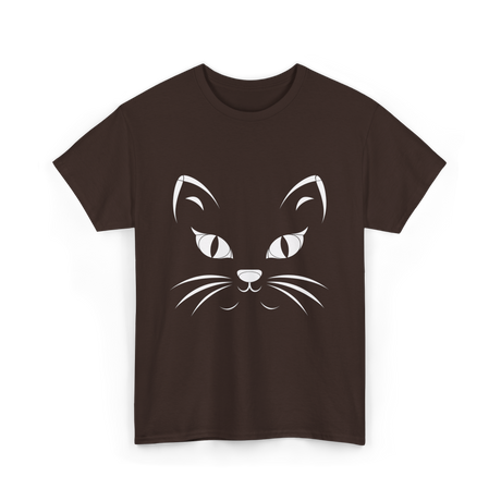 Cat Face Black Cat T-Shirt - Dark Chocolate