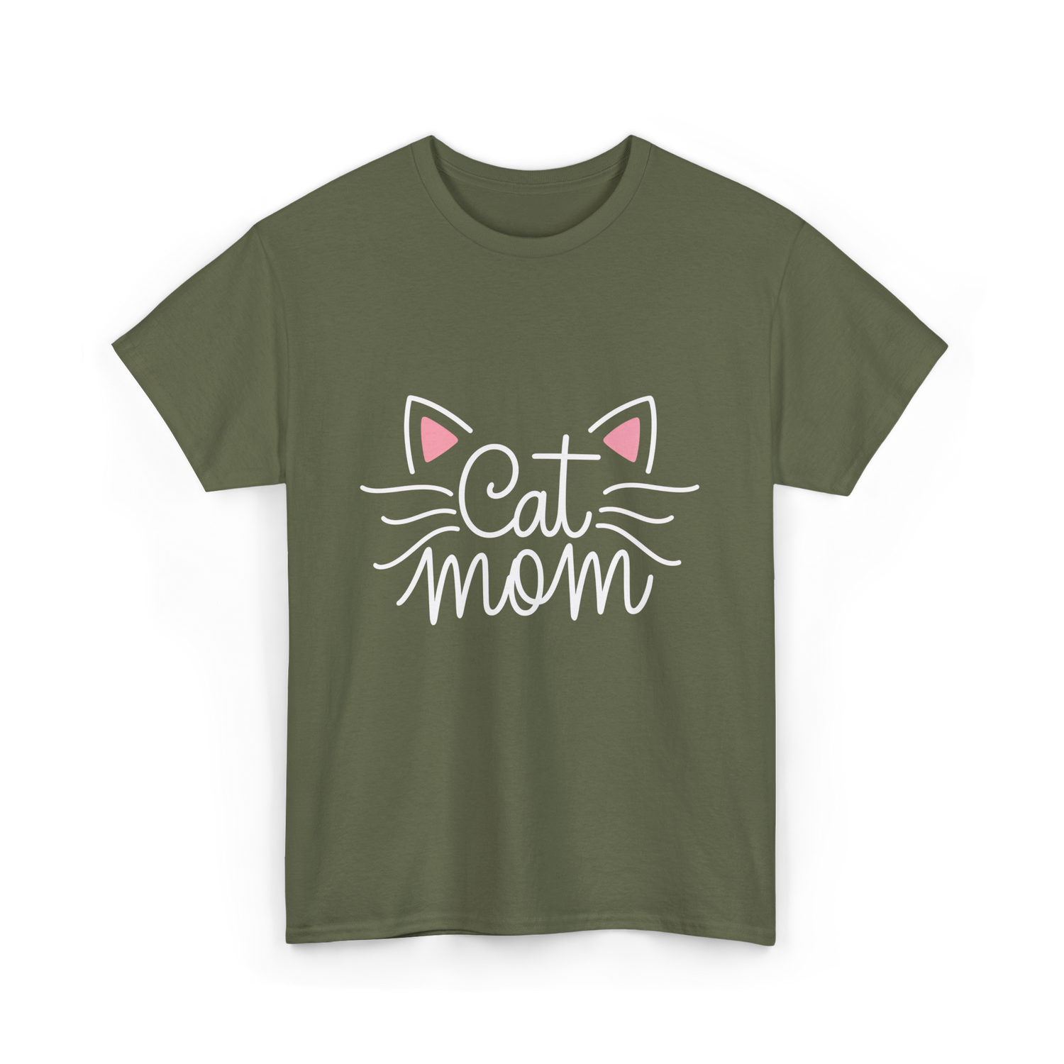 Cat Mom Animal Lover T-Shirt - Military Green