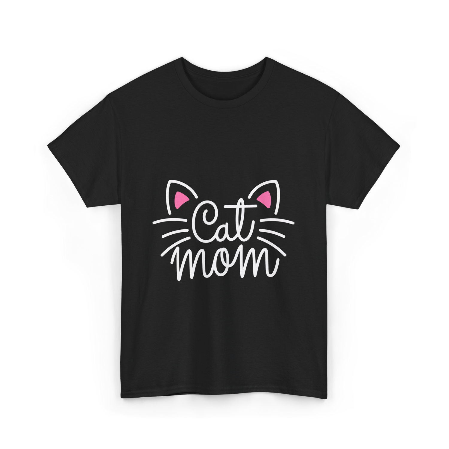 Cat Mom Cat Lover Family T-Shirt - Black