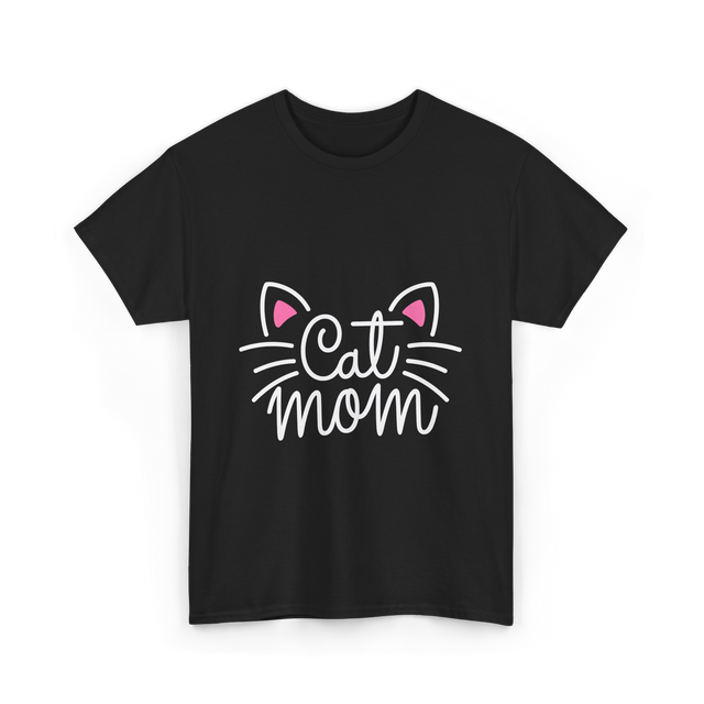 Cat Mom Cat Lover Family T-Shirt - Black