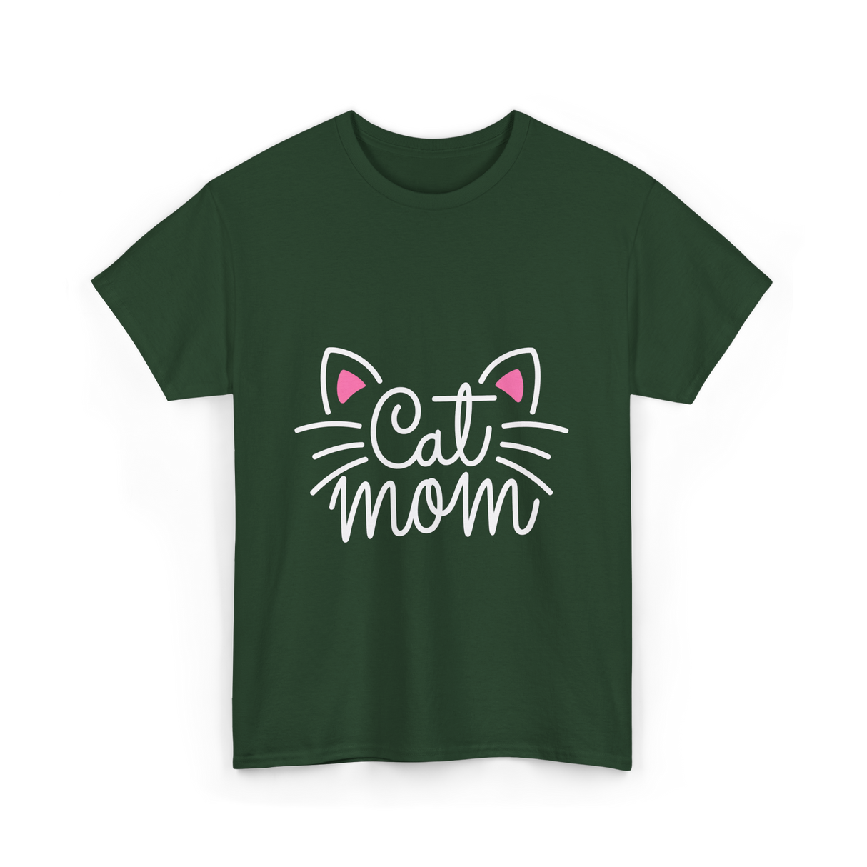 Cat Mom Cat Lover Family T-Shirt - Forest Green