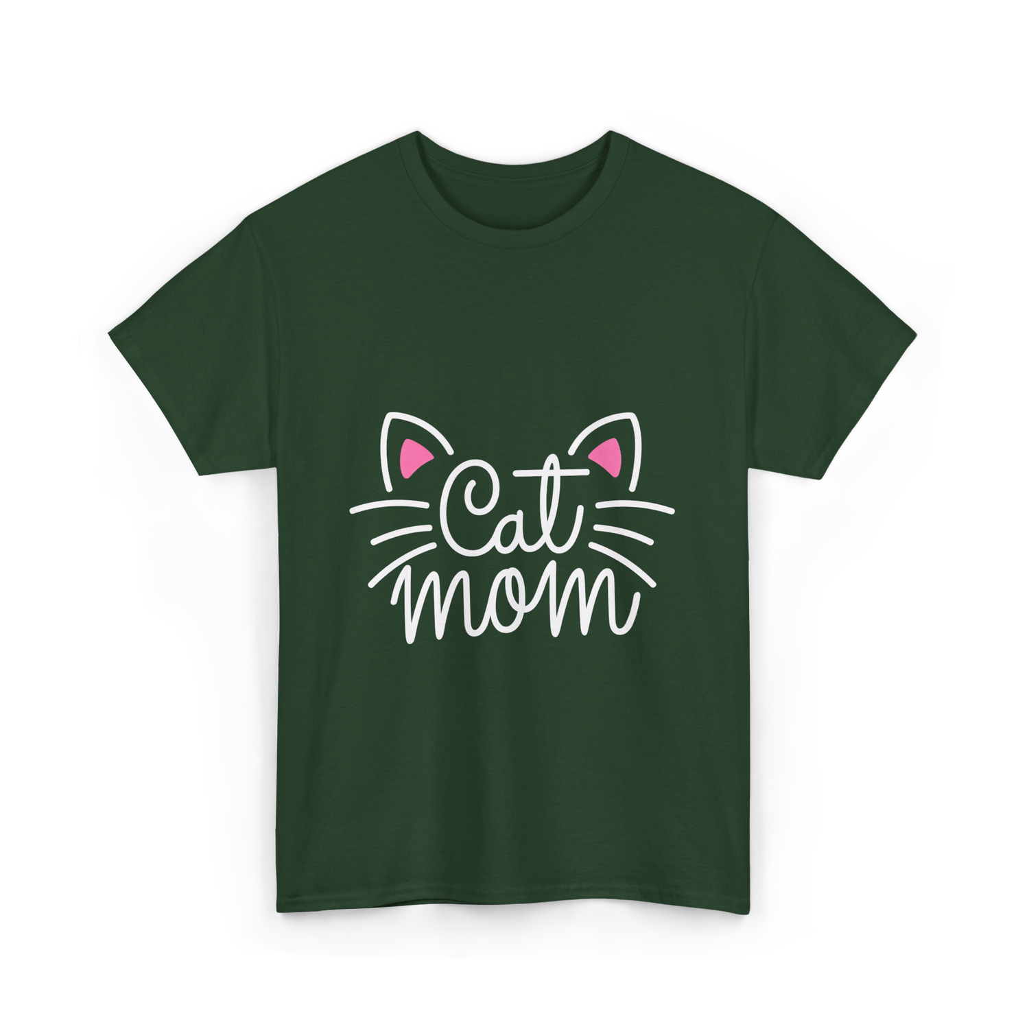 Cat Mom Cat Lover Family T-Shirt - Forest Green