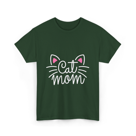 Cat Mom Cat Lover Family T-Shirt - Forest Green