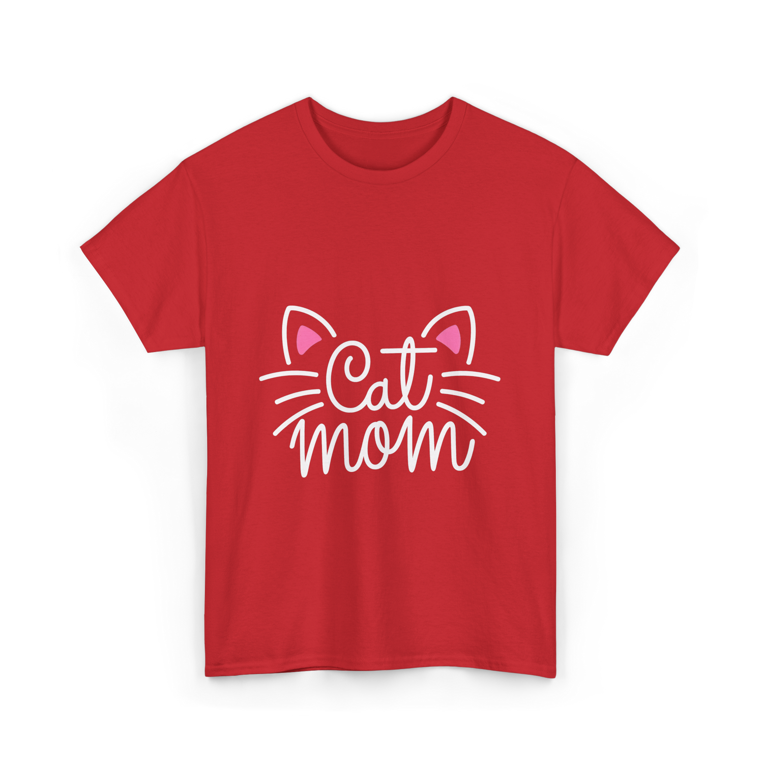 Cat Mom Cat Lover Family T-Shirt - Red