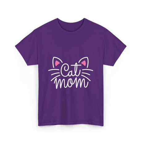 Cat Mom Cat Lover Family T-Shirt - Purple