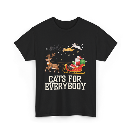 Cats For Everybody Christmas Cat T-Shirt - Black