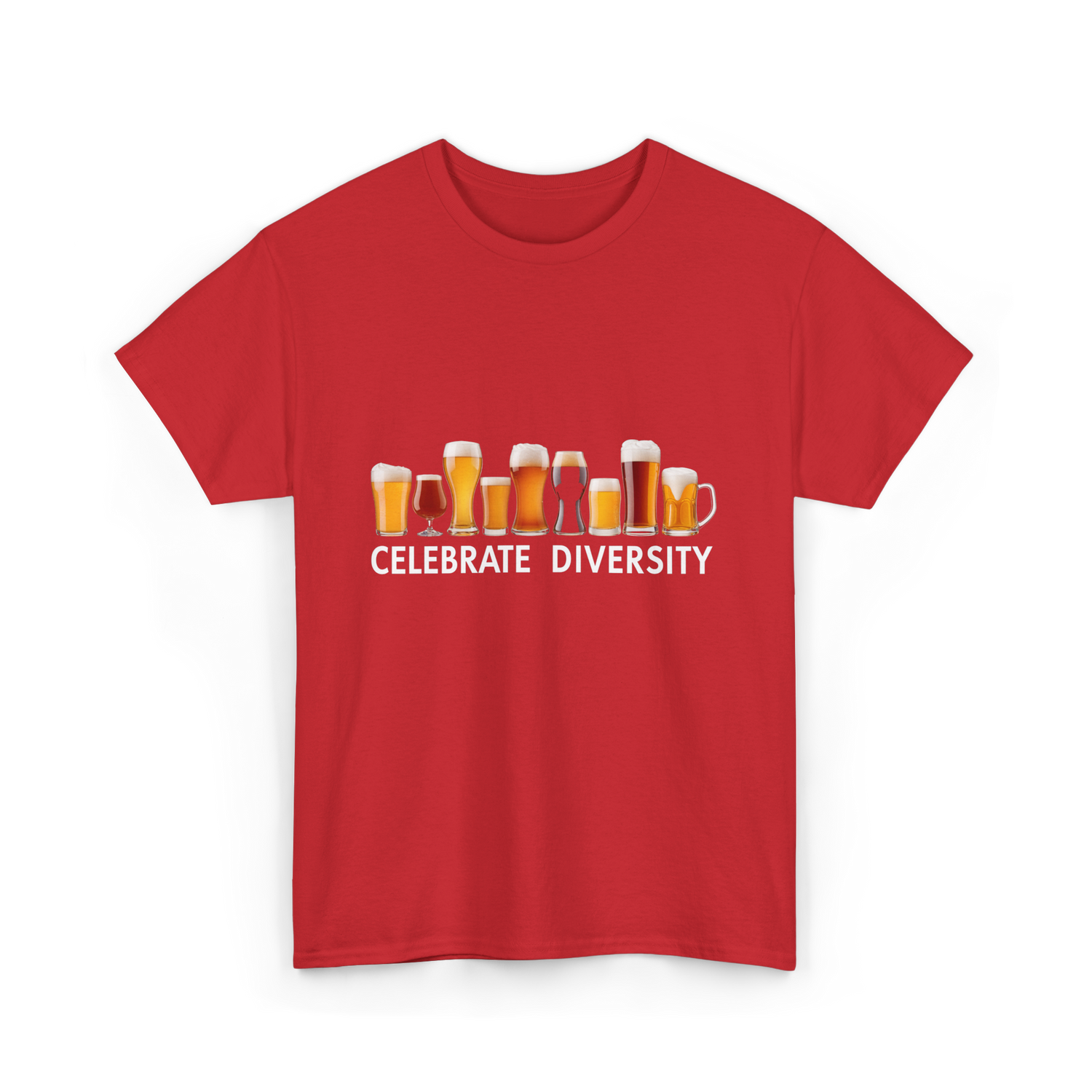 Celebrate Diversity Craft Beer T-Shirt - Red