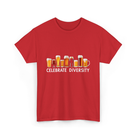 Celebrate Diversity Craft Beer T-Shirt - Red