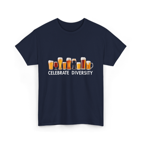 Celebrate Diversity Craft Beer T-Shirt - Navy