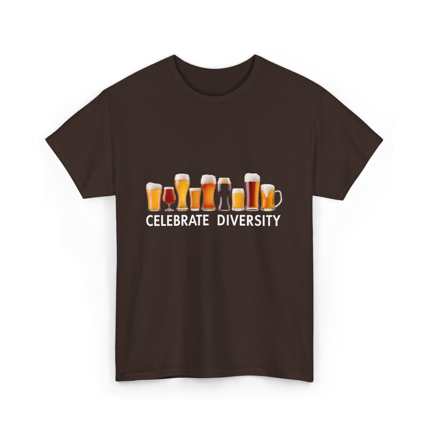 Celebrate Diversity Craft Beer T-Shirt - Dark Chocolate